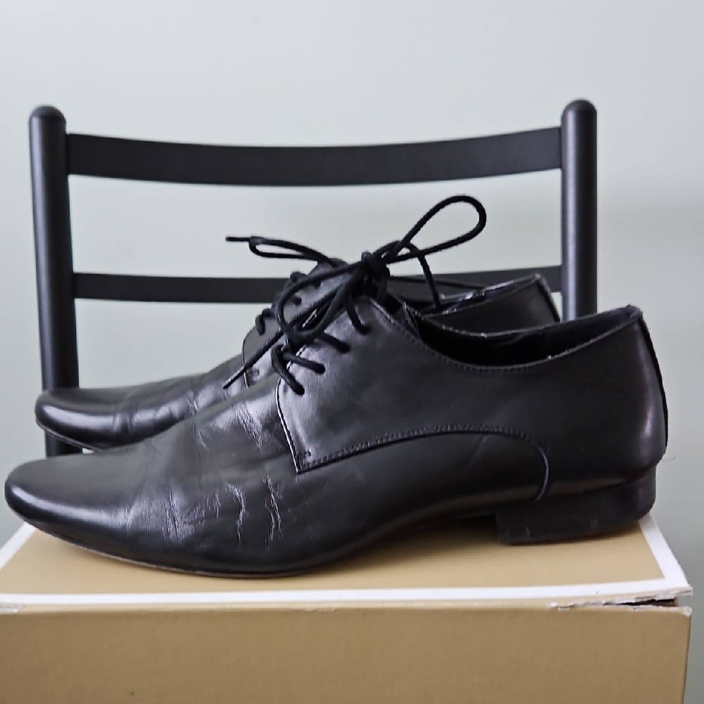 Aldo Black Leather Oxfords